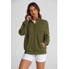 imagePRETTYGARDEN Womens 2025 Spring Fall Fashion Full Zip Up Sweatshirt Long Sleeve Loose Fit Trendy Casual Jacket with PocketsArmy Green
