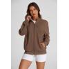imagePRETTYGARDEN Womens 2025 Spring Fall Fashion Full Zip Up Sweatshirt Long Sleeve Loose Fit Trendy Casual Jacket with PocketsCoffee