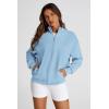 imagePRETTYGARDEN Womens 2025 Spring Fall Fashion Full Zip Up Sweatshirt Long Sleeve Loose Fit Trendy Casual Jacket with PocketsLight Blue