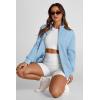 imagePRETTYGARDEN Womens 2025 Spring Fall Fashion Full Zip Up Sweatshirt Long Sleeve Loose Fit Trendy Casual Jacket with PocketsLight Blue