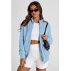 imagePRETTYGARDEN Womens 2025 Spring Fall Fashion Full Zip Up Sweatshirt Long Sleeve Loose Fit Trendy Casual Jacket with PocketsLight Blue
