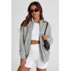 imagePRETTYGARDEN Womens 2025 Spring Fall Fashion Full Zip Up Sweatshirt Long Sleeve Loose Fit Trendy Casual Jacket with PocketsLight Grey