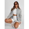 imagePRETTYGARDEN Womens 2025 Spring Fall Fashion Full Zip Up Sweatshirt Long Sleeve Loose Fit Trendy Casual Jacket with PocketsLight Grey