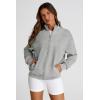 imagePRETTYGARDEN Womens 2025 Spring Fall Fashion Full Zip Up Sweatshirt Long Sleeve Loose Fit Trendy Casual Jacket with PocketsLight Grey