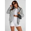 imagePRETTYGARDEN Womens 2025 Spring Fall Fashion Full Zip Up Sweatshirt Long Sleeve Loose Fit Trendy Casual Jacket with PocketsLight Grey