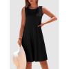 imagePRETTYGARDEN Womens 2025 Summer Sleeveless Mini Dress Crewneck Loose Tank A Line Pleated Swing Flowy Party DressesBlack