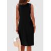 imagePRETTYGARDEN Womens 2025 Summer Sleeveless Mini Dress Crewneck Loose Tank A Line Pleated Swing Flowy Party DressesBlack