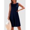 imagePRETTYGARDEN Womens 2025 Summer Sleeveless Mini Dress Crewneck Loose Tank A Line Pleated Swing Flowy Party DressesDark Royal Blue