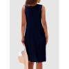 imagePRETTYGARDEN Womens 2025 Summer Sleeveless Mini Dress Crewneck Loose Tank A Line Pleated Swing Flowy Party DressesDark Royal Blue