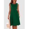 imagePRETTYGARDEN Womens 2025 Summer Sleeveless Mini Dress Crewneck Loose Tank A Line Pleated Swing Flowy Party DressesGreen