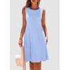 imagePRETTYGARDEN Womens 2025 Summer Sleeveless Mini Dress Crewneck Loose Tank A Line Pleated Swing Flowy Party DressesLight Blue