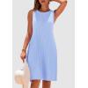 imagePRETTYGARDEN Womens 2025 Summer Sleeveless Mini Dress Crewneck Loose Tank A Line Pleated Swing Flowy Party DressesLight Blue
