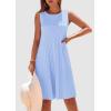 imagePRETTYGARDEN Womens 2025 Summer Sleeveless Mini Dress Crewneck Loose Tank A Line Pleated Swing Flowy Party DressesLight Blue