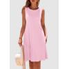imagePRETTYGARDEN Womens 2025 Summer Sleeveless Mini Dress Crewneck Loose Tank A Line Pleated Swing Flowy Party DressesLight Pink