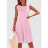 imagePRETTYGARDEN Womens 2025 Summer Sleeveless Mini Dress Crewneck Loose Tank A Line Pleated Swing Flowy Party DressesLight Pink