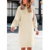 imagePRETTYGARDEN Womens Fall Sweater Dress Casual Long Sleeve Chunky Knit Pullover Oversized Hoodie Tunic Sweaters Winter ClothesBeige White