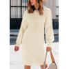 imagePRETTYGARDEN Womens Fall Sweater Dress Casual Long Sleeve Chunky Knit Pullover Oversized Hoodie Tunic Sweaters Winter ClothesBeige White