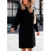 imagePRETTYGARDEN Womens Fall Sweater Dress Casual Long Sleeve Chunky Knit Pullover Oversized Hoodie Tunic Sweaters Winter ClothesBlack