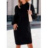 imagePRETTYGARDEN Womens Fall Sweater Dress Casual Long Sleeve Chunky Knit Pullover Oversized Hoodie Tunic Sweaters Winter ClothesBlack