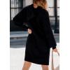 imagePRETTYGARDEN Womens Fall Sweater Dress Casual Long Sleeve Chunky Knit Pullover Oversized Hoodie Tunic Sweaters Winter ClothesBlack