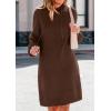 imagePRETTYGARDEN Womens Fall Sweater Dress Casual Long Sleeve Chunky Knit Pullover Oversized Hoodie Tunic Sweaters Winter ClothesBrown