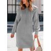 imagePRETTYGARDEN Womens Fall Sweater Dress Casual Long Sleeve Chunky Knit Pullover Oversized Hoodie Tunic Sweaters Winter ClothesGrey