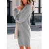 imagePRETTYGARDEN Womens Fall Sweater Dress Casual Long Sleeve Chunky Knit Pullover Oversized Hoodie Tunic Sweaters Winter ClothesGrey