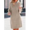 imagePRETTYGARDEN Womens Fall Sweater Dress Casual Long Sleeve Chunky Knit Pullover Oversized Hoodie Tunic Sweaters Winter ClothesKhaki