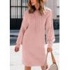 imagePRETTYGARDEN Womens Fall Sweater Dress Casual Long Sleeve Chunky Knit Pullover Oversized Hoodie Tunic Sweaters Winter ClothesPink