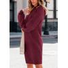 imagePRETTYGARDEN Womens Fall Sweater Dress Casual Long Sleeve Chunky Knit Pullover Oversized Hoodie Tunic Sweaters Winter ClothesWine Red