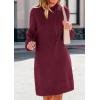 imagePRETTYGARDEN Womens Fall Sweater Dress Casual Long Sleeve Chunky Knit Pullover Oversized Hoodie Tunic Sweaters Winter ClothesWine Red