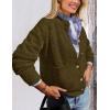 imagePRETTYGARDEN Womens Knit Cardigan Sweaters Casual Long Sleeve Open Front Button Up Ribbed Fall Spring Sweater JacketsArmy Green