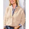 imagePRETTYGARDEN Womens Knit Cardigan Sweaters Casual Long Sleeve Open Front Button Up Ribbed Fall Spring Sweater JacketsBeige
