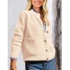 imagePRETTYGARDEN Womens Knit Cardigan Sweaters Casual Long Sleeve Open Front Button Up Ribbed Fall Spring Sweater JacketsBeige
