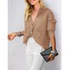 imagePRETTYGARDEN Womens Knit Cardigan Sweaters Casual Long Sleeve Open Front Button Up Ribbed Fall Spring Sweater JacketsCamel
