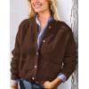 imagePRETTYGARDEN Womens Knit Cardigan Sweaters Casual Long Sleeve Open Front Button Up Ribbed Fall Spring Sweater JacketsCoffee