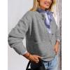 imagePRETTYGARDEN Womens Knit Cardigan Sweaters Casual Long Sleeve Open Front Button Up Ribbed Fall Spring Sweater JacketsGrey