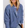 imagePRETTYGARDEN Womens Knit Cardigan Sweaters Casual Long Sleeve Open Front Button Up Ribbed Fall Spring Sweater JacketsMist Blue