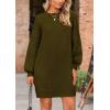 imagePRETTYGARDEN Womens Oversized Sweater Dress 2025 Fall Long Sleeve Crewneck Chunky Knit Slouchy Winter Pullover SweatersArmy Green