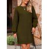 imagePRETTYGARDEN Womens Oversized Sweater Dress 2025 Fall Long Sleeve Crewneck Chunky Knit Slouchy Winter Pullover SweatersArmy Green