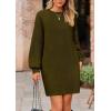 imagePRETTYGARDEN Womens Oversized Sweater Dress 2025 Fall Long Sleeve Crewneck Chunky Knit Slouchy Winter Pullover SweatersArmy Green