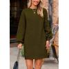 imagePRETTYGARDEN Womens Oversized Sweater Dress 2025 Fall Long Sleeve Crewneck Chunky Knit Slouchy Winter Pullover SweatersArmy Green