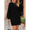 imagePRETTYGARDEN Womens Oversized Sweater Dress 2025 Fall Long Sleeve Crewneck Chunky Knit Slouchy Winter Pullover SweatersBlack
