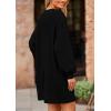 imagePRETTYGARDEN Womens Oversized Sweater Dress 2025 Fall Long Sleeve Crewneck Chunky Knit Slouchy Winter Pullover SweatersBlack