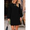 imagePRETTYGARDEN Womens Oversized Sweater Dress 2025 Fall Long Sleeve Crewneck Chunky Knit Slouchy Winter Pullover SweatersBlack