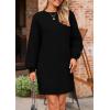 imagePRETTYGARDEN Womens Oversized Sweater Dress 2025 Fall Long Sleeve Crewneck Chunky Knit Slouchy Winter Pullover SweatersBlack
