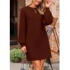 imagePRETTYGARDEN Womens Oversized Sweater Dress 2025 Fall Long Sleeve Crewneck Chunky Knit Slouchy Winter Pullover SweatersCoffee