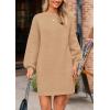 imagePRETTYGARDEN Womens Oversized Sweater Dress 2025 Fall Long Sleeve Crewneck Chunky Knit Slouchy Winter Pullover SweatersKhaki