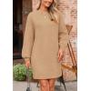 imagePRETTYGARDEN Womens Oversized Sweater Dress 2025 Fall Long Sleeve Crewneck Chunky Knit Slouchy Winter Pullover SweatersKhaki
