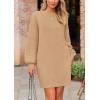 imagePRETTYGARDEN Womens Oversized Sweater Dress 2025 Fall Long Sleeve Crewneck Chunky Knit Slouchy Winter Pullover SweatersKhaki